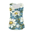 thumbnail image 3 of UPPADA Cute Tank Tops for Women Trendy Crewneck Floral Summer Tops Sleeveless Blouses Dressy Casual Graphic Tank Tops Navy,L, 3 of 5