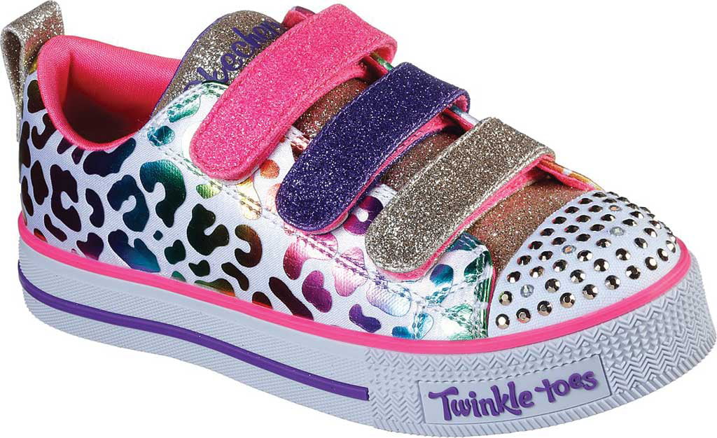 Founder Gem vision Girls' Skechers Twinkle Toes Twinkle Lite Sparkle Spots Sneaker White/Multi  2.5 M - Walmart.com