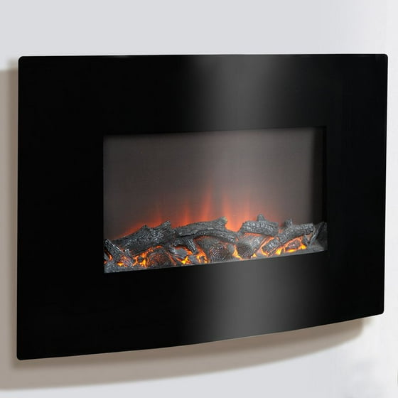 Flamelux 35 In Wall Mount Electric Fireplace Black Com