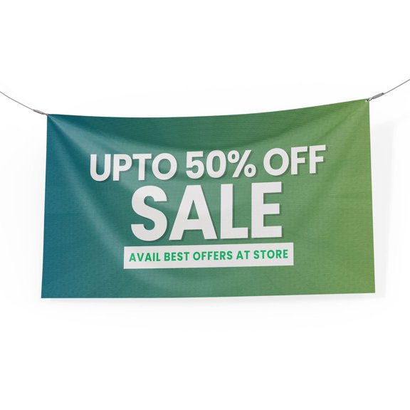 50 Off Sale Banner Large (5Feetx2.5Feet) By Dreamcontroller | Wall Outdoor Banner Signs With Pre-Punch Holes For Easy Rope Hanging For Business Office Events | Made In Usa | Fast Delivery | Hd Print