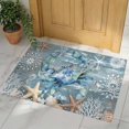thumbnail image 2 of Crab Indoor Door Mat 18x30 Inch Coral Starfish Coral Vintage Front Door Mat Non Slip Washable Entryway Rug Low Profile Dirt Trapper Doormat for Bathroom Kitchen Bedroom, 2 of 9