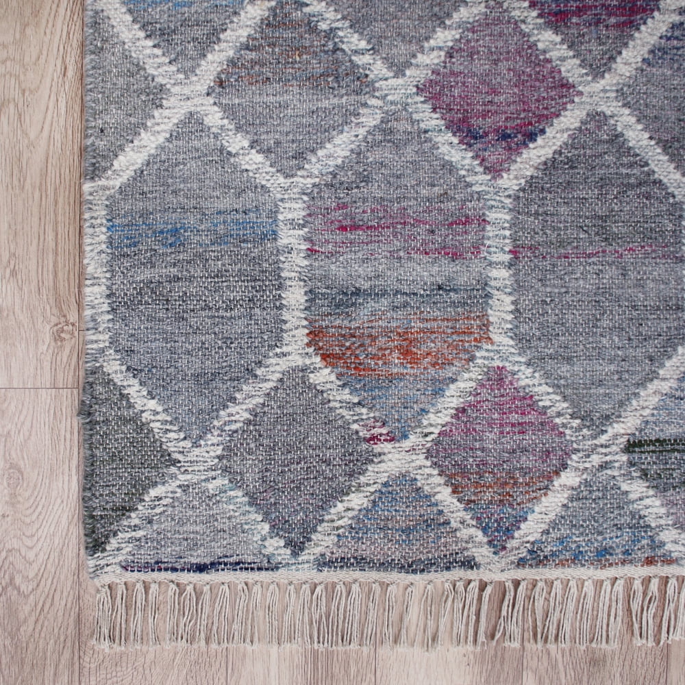 Ox Bay Finley Modern, Bohemian Geometric Hand-Made Area Rug, 6' x 9'