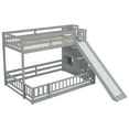 thumbnail image 6 of Euroco Twin over Full Bunk Bed with Storage Shelves and Staircase for Kids Room, Gray, 6 of 25