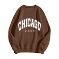 thumbnail image 6 of 2026 Women Sweatshirts Letter Print Long Sleeve Crew Neck Hoodless Plus Size Clothes Trendy Coffee, 6 of 6