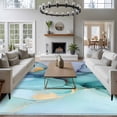 thumbnail image 3 of 8'x10' Area Rugs, Teal Marble Indoor Outdoor Area Rug for Living Room Bedroom, Modern Ink Painting Abstract Art Washable Bathroom Rugs Kitchen Floor Carpet Mats Home Decor Aesthetic, 3 of 8