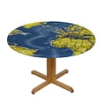 thumbnail image 3 of HAOXIT Round Table Cover Fitted, World Map Elastic Edged Polyester Table Cover, Retro Effect Print Fitted Table Pad, Fits Round Tables, for Summer Autumn Indoor &amp; Outdoor, Multi 46-50, 3 of 8