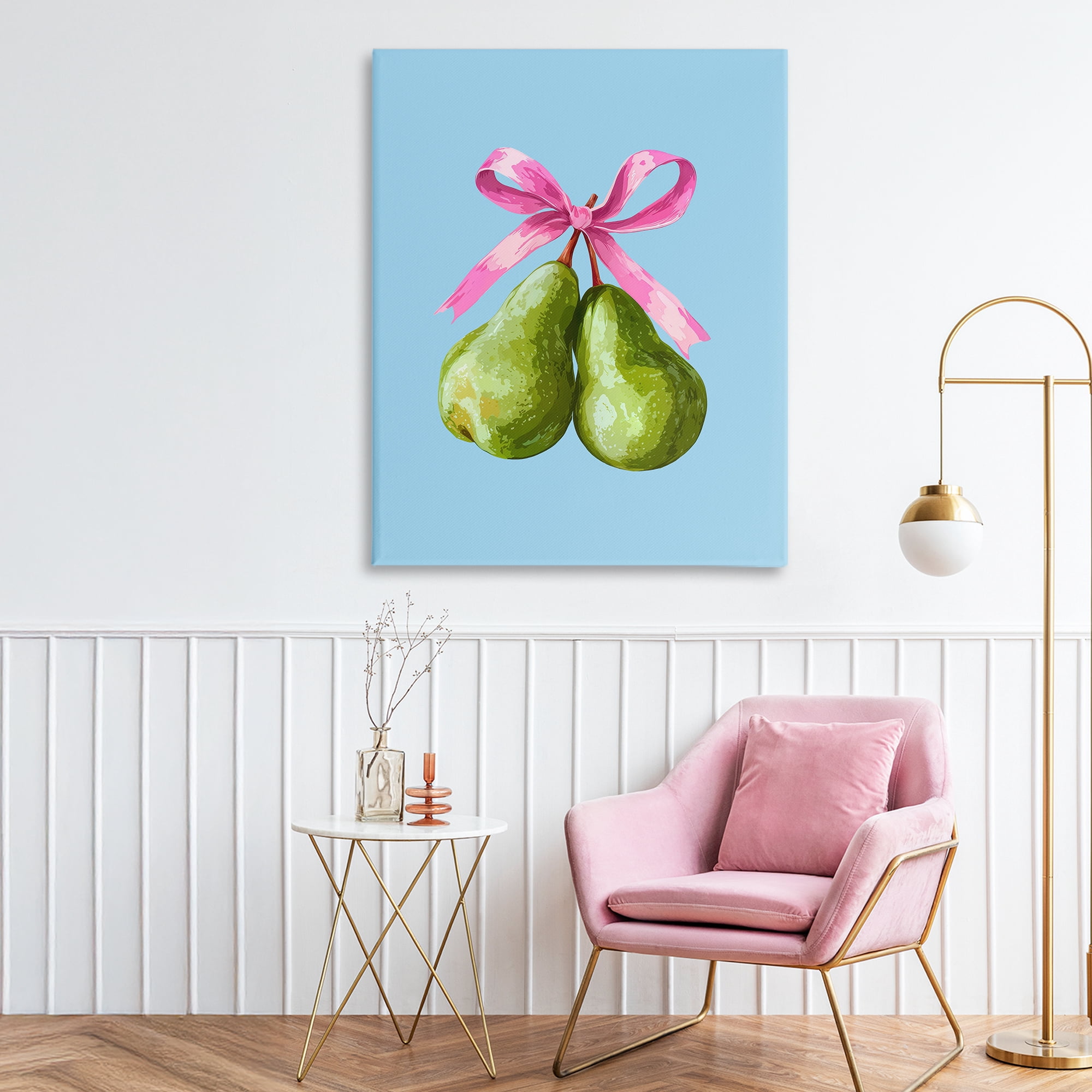 Stupell Industries Twin Pears with Ribbon Canvas Wall Art, design by Imagine It Images