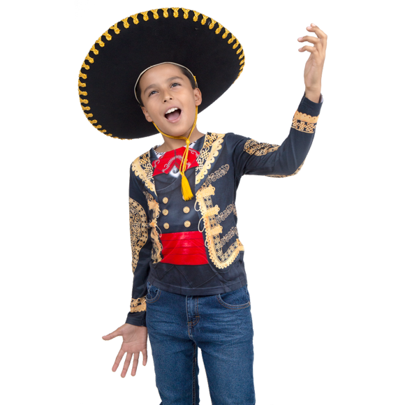 Playera 3D sublimada Mariachi Kids Rev Mariachi/playera manga larga