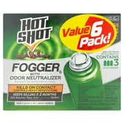 Hot Shot Fogger with Odor Neutralizer, Indoor Insect Killer, 2 Ounce / Fogger, Value 6 PK