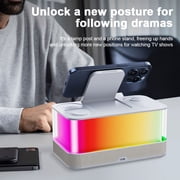 E EYAFA Multi-Function Wireless Charger with Night Light Bluetooth Speaker for iPhone/Airpods/iWatch