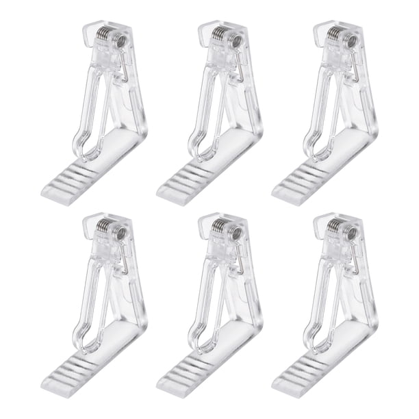 Uxcell 6 Pack Clips para Mantel de Plástico, 2.17" x 2.17" Sujetadores de Mantel a Prueba de Viento, Clips de Soporte Cargados por Resorte, Transparentes