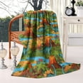 thumbnail image 2 of Colorful Dinosaurs River Volcanoes Pattern Blanket,Comfortable Soft Lamb Wool Throw Blanket,All Season,Warm Lightweight Blankets for Sofa Bed Couch Living Room Chair,60"x80", 2 of 4