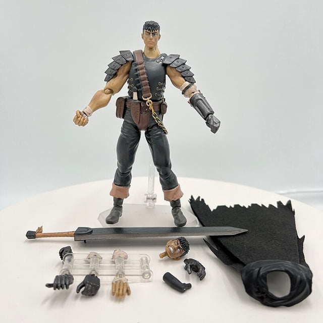 Figura de resina Berserk Hand of God de 26cm, figura de acción de Berserk Guts L, figura de espadachín negro, modelo coleccionable, juguetes de muñeca Gong Bohan LED