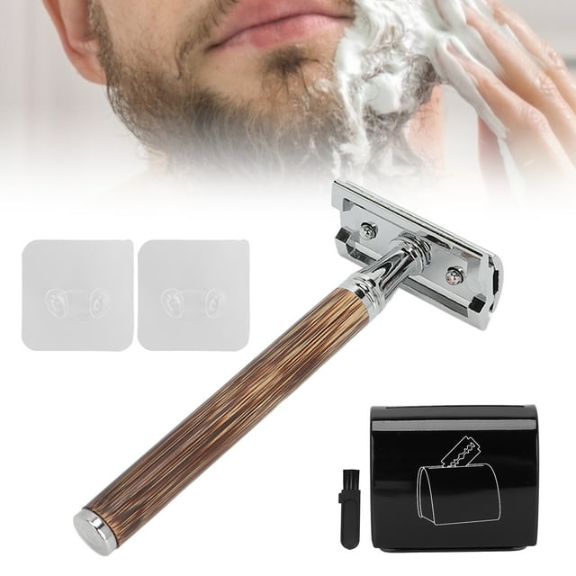 Ensemble de Rasoir Vintage, Ensemble pour Hommes Poignée en Bambou Précise Sécurité pour Rasage