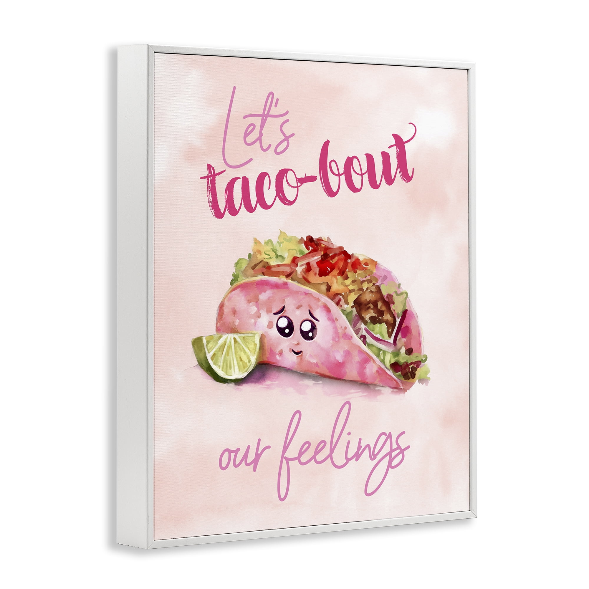 Stupell Industries Taco-Bout Our Feelings Novelty Painting White Framed Art Print Wall Art, 24 x 30