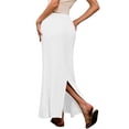 thumbnail image 4 of EnJoCho Linen Skirts for Girls Trendy Summer Boho Maxi Skirts with Back Slit Casual Elastic Waist Drawst𝗋ing Long Fl𝗈wy Skirt, 4 of 6