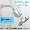 thumbnail image 5 of 23 Stage Shower Head Filter for Hard Water - High Output Universal Shower Filters to Remove Toxic Chemicals, Chlorine & Heavy Metals (Luxury Polished Chrome), 5 of 9