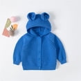 thumbnail image 2 of Kids Jacket,Sweater Children Fall Winter Pure Color Knitted Cardigan Coat for Cozy Comfort,Girls Jacket,Z04 Blue,18-24 Months, 2 of 8