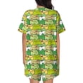 thumbnail image 4 of Womens Pajama Sets With Pocket, Cartoon Frog Lounge Sets Short Sleeve Sleepwear PJ Sets for Women, 4 of 6