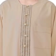 thumbnail image 4 of Thobe for Boy Kaftan Casual Long Sleeves Clothes Crew Neck Thobes Beige Abaya 5-6 Years, 4 of 8