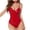 Red, variant on Levmjia Womens Lingerie Set Valentine's Day Solid Color Suspender Hanging Neck Bodysuit One-Piece Patent Leather Adjustable Straps for Couples Nightwear