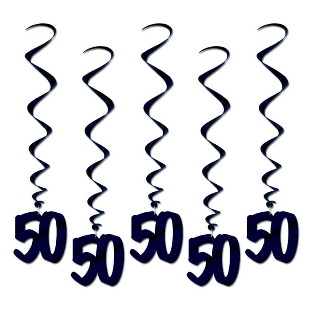 Beistle 57596-50 "50" Tourbillons Décor de Fête, 3 Pieds, 5-Pack