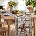 thumbnail image 3 of Burlap Table Runner 36 Inches Long, Farmhouses Brown Country Stars Non-Slip Kitchen Table Runners for Dining Room Everyday Use Party Table Decorations Vintage Wood Patterns, 3 of 9