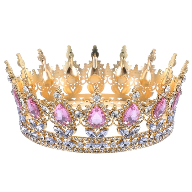 Tiara de aleación vintage con corona de diamantes de imitación para novia, accesorios para el cabello para boda