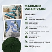 Mary Maxim Maximum Value Green Acrylic Yarn for Crocheting, Knitting 474 Yds, Dark Green