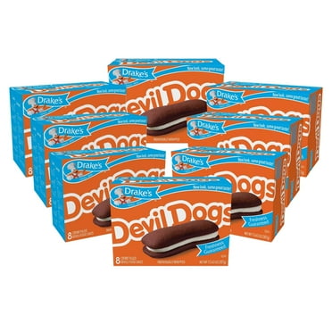 Drake's Devil Dogs, 8 Boxes of Creme-Filled Devils Food Snack Cakes
