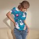 thumbnail image 3 of Balery Swan On The Pond Body de cuello redondo de manga corta para mujer Tops de manga corta Tops básicos-X-Large, 3 of 7