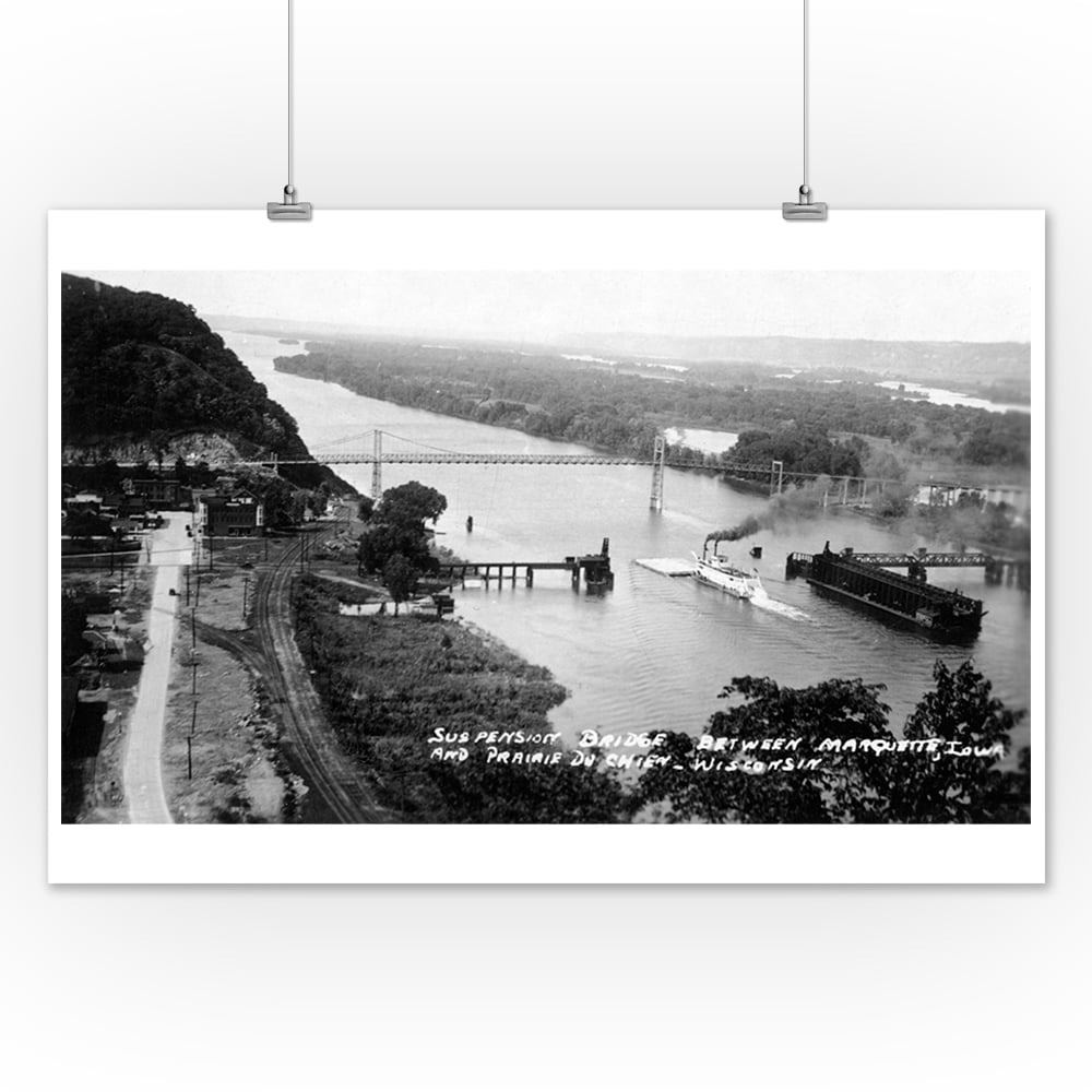 Prairie du Chien, Wisconsin View of the Mississippi Suspension Bridge