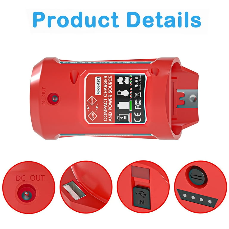 NATNO M12 12V Battery Charger Replace for Milwaukee M12 48-59-1201  
