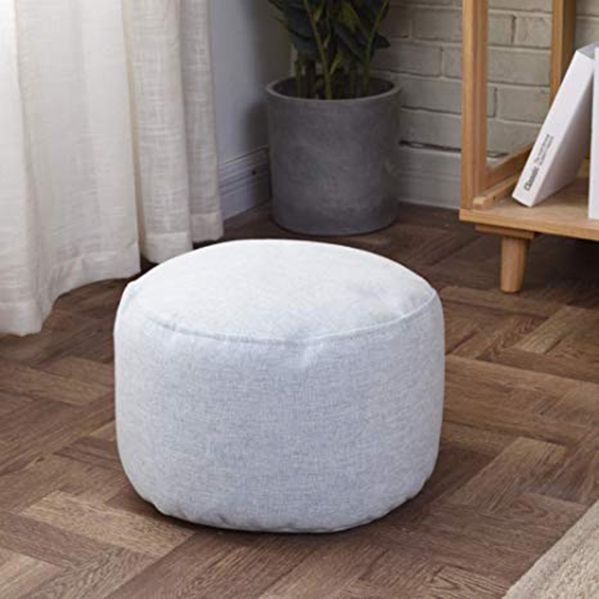 Lelinta Round Ottoman Foot Rest Cover, Round Living Room Chair Cover