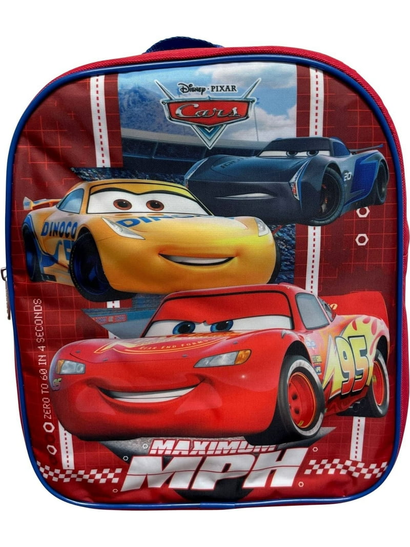 cars 3 mini backpack Ruz Cars Lightning McQueen Toddle Boy 12 Inch Mini Backpack (Red-Blue)