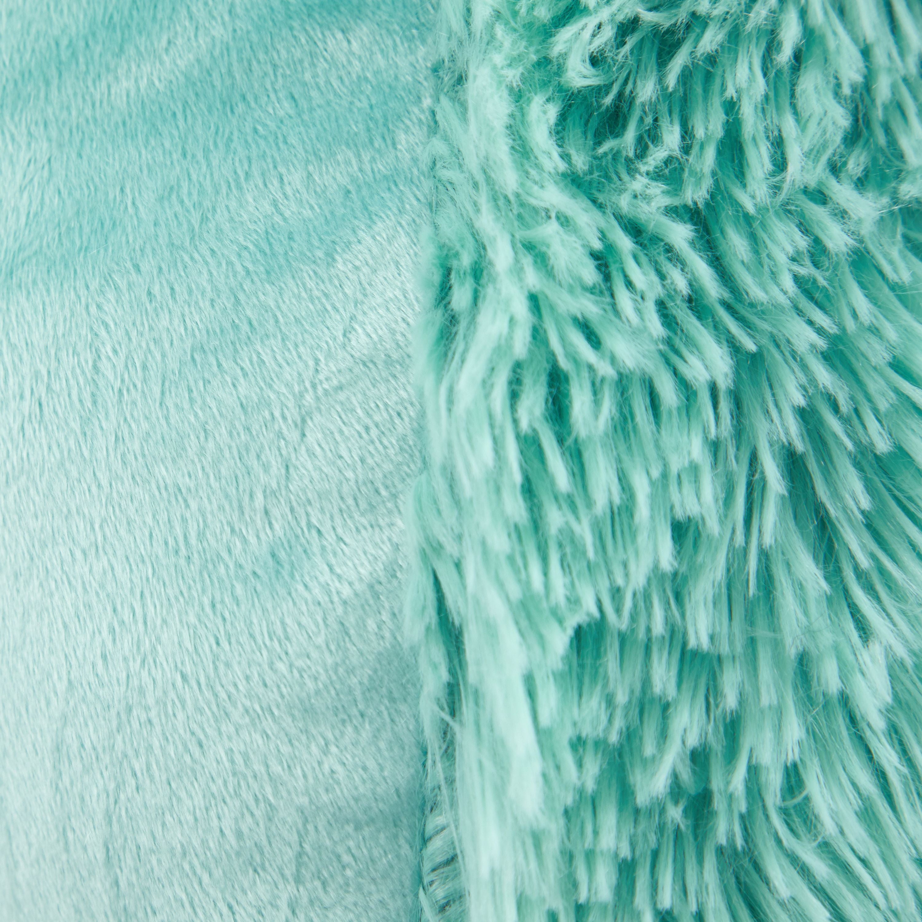Mainstays Long Hair Faux Fur Backrest Pillow, Bedrest, 21'' x 13'' x 19'', Mint, 1 Piece