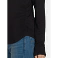 thumbnail image 3 of Time and Tru Women's Ruched Top with Long Sleeves, Sizes S-XXXL, 3 of 5