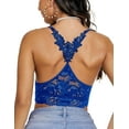 thumbnail image 4 of Lace Bralettes for Women Padded Bralette Camisole Racerback Crop Top Floral Lace Bralettes V Neck, 4 of 5