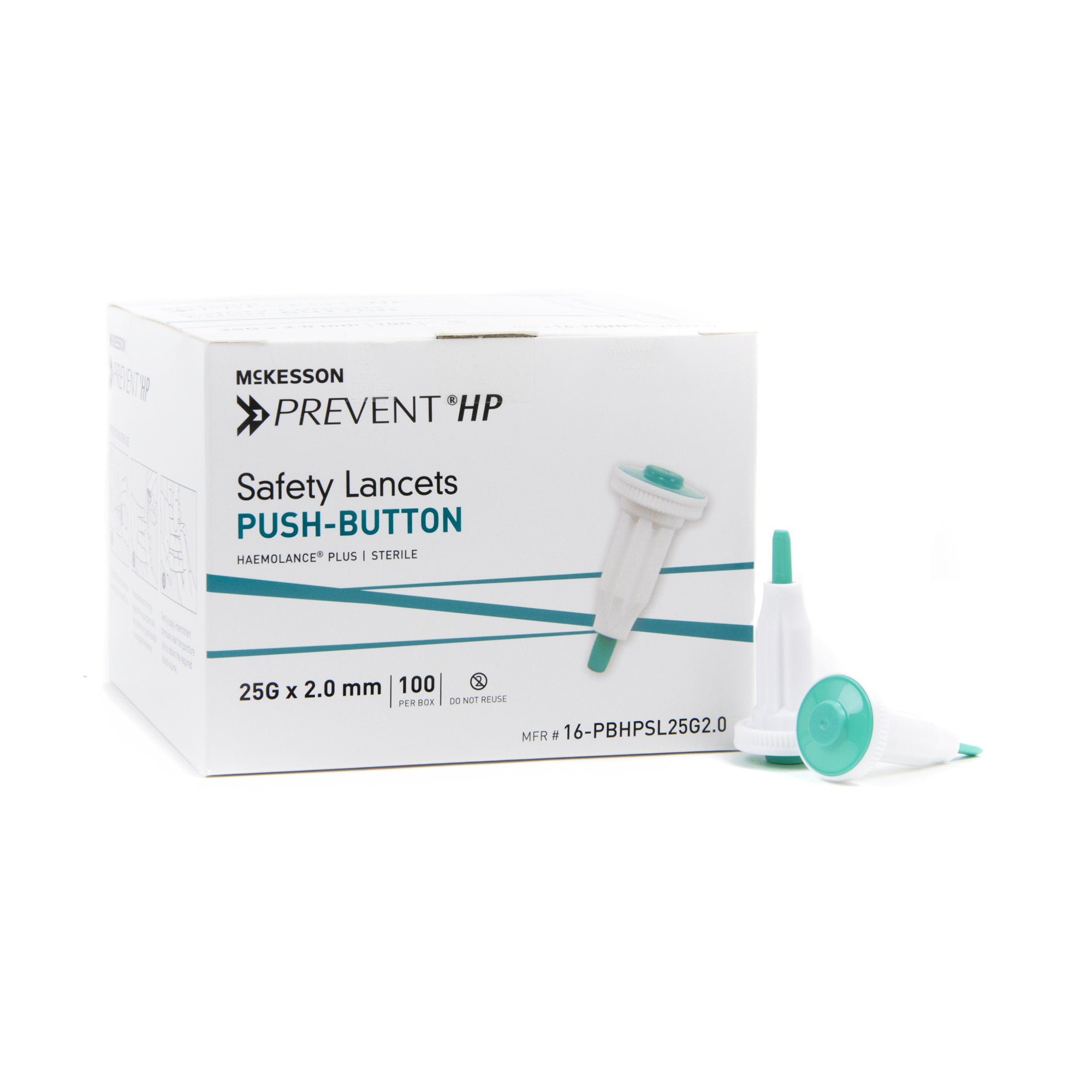 McKesson Prevent Fixed Depth Lancet Lancet Push Button 25 Gauge Needle