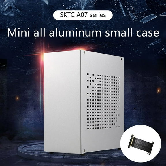 A07 Mini ITX Computer Case Chassis HTPC Case USB3.0 ITX Enclosure with Graphics Card Extension Cable(B)