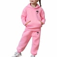 thumbnail image 5 of Glisme Girls Clothes Long Sleeve Outfits Round Neck Tracksuit Cartoon Prints Hoodies Pants Fashion Toddler Playsuit Pink, 5 of 5