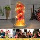 thumbnail image 5 of Flor de luz LED Botella decorativa Lámpara seca Preservada Mujeres Decoración de regalo Funciona con pilas Decoración romántica de la boda en el hogar Rosa roja Rosa roja Speravity HA009077-01B, 5 of 6
