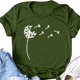 thumbnail image 4 of Puntoco Mujeres Casual Carta Impresión Mangas Cortas O-Cuello Camiseta Suelta Blusa tops Puntoco Puntoco-3279, 4 of 5
