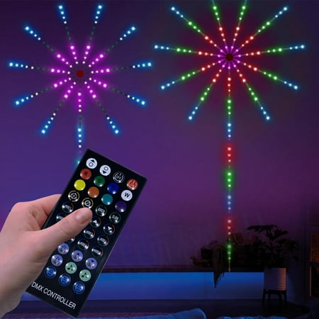 

RKSTN 40 Keys 10+1 Symphon Fire-works Lights Fire-works LED Strips Dream Color RGB Change Music Sound Sync Bluetooth Fire-works Lights With Remote Control LED Strip