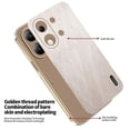 thumbnail image 5 of KADEM For Xiaomi Redmi Note 13 4G Case Electroplating Silk Texture PU + TPU Phone Back Cover - Green, 5 of 5