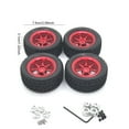 thumbnail image 3 of Paquete de 4 llantas de rueda de goma Vogacara Kit RC Car Crawler Toy Hubs rojo, 3 of 6