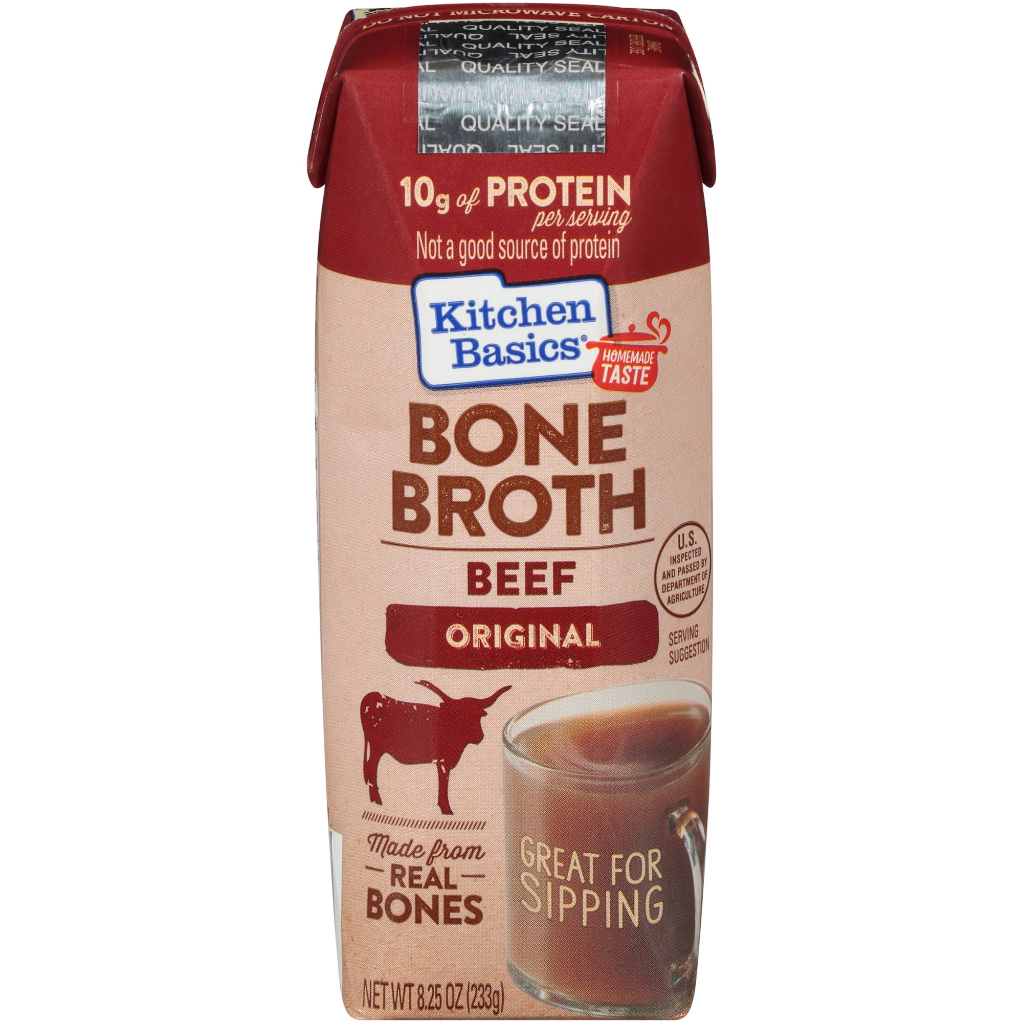 Kitchen Basics Original Beef Bone Broth, 8.25 fl oz - Walmart.com