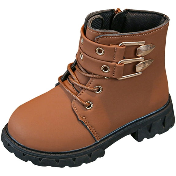 YLYL Unisex-Child Hiking Outdoor Waterproof Lace-up Comfort Construction Workboots