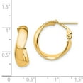 thumbnail image 2 of 14K Yellow Gold High Polished 5mm Wavy Omega Back Hoop Earrings, 2 of 5