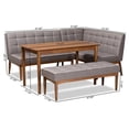 thumbnail image 3 of Bowery Hill Grey and Brown Finished Wood 4-Piece Dining Nook Set, 3 of 11